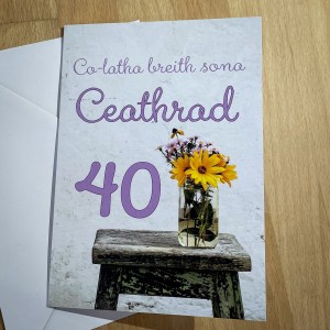 40th Birthday Card - Flowers image